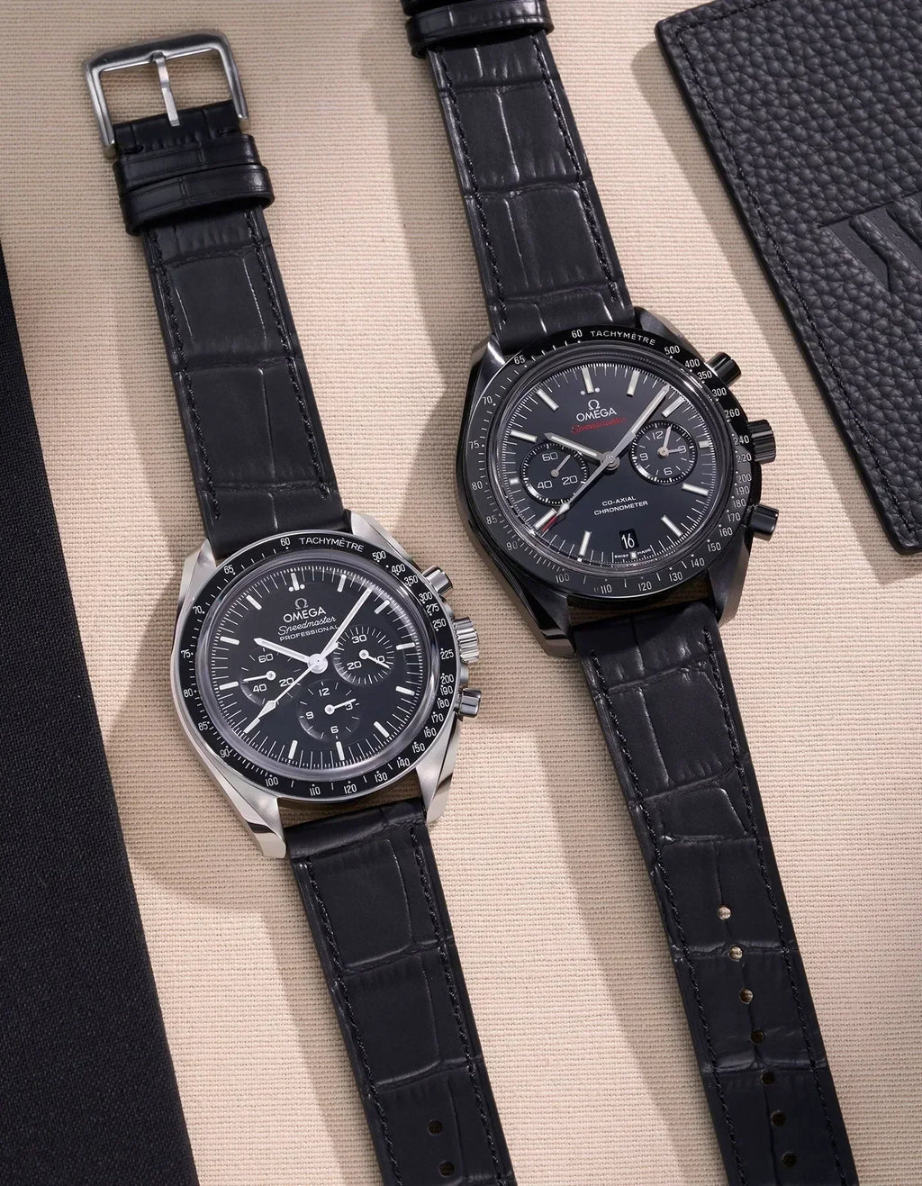 Black Embossed Alligator Leather Strap 18mm-21mm - OM Luxury