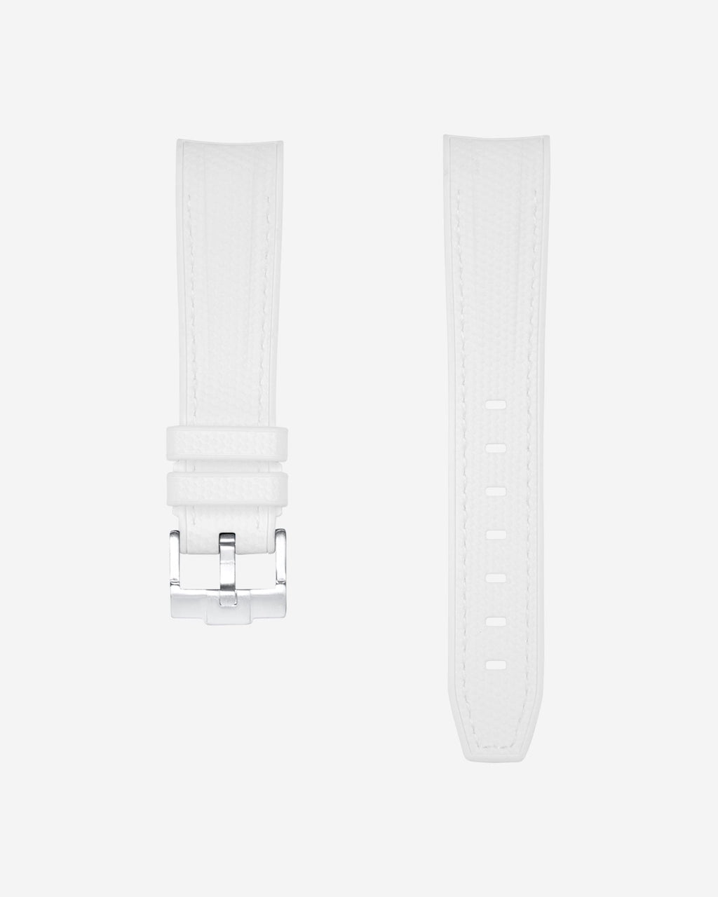 Curved Vertech Rubber Strap - White - OM Luxury